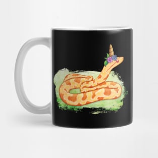 Albino Corn Snake With Unicorn Flowers Mug